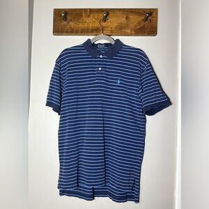 Polo by Ralph Lauren Blue Stripe Short Sleeve Shirt, L